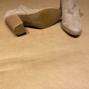Tan suede booties